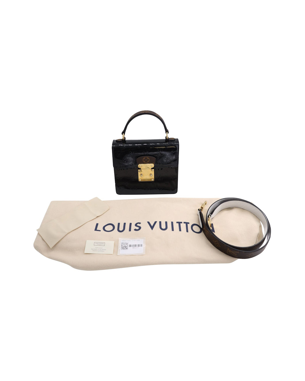 Louis Vuitton Spring Street Bag w/ Strap in Black 'Vernis' Patent Leather
