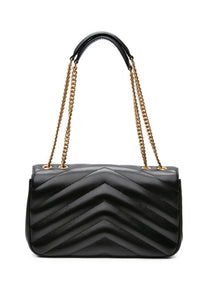 SAINT LAURENT Black Noir LouLou Medium in Matelasse Lambskin Shoulder Bag (NEW)