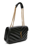 SAINT LAURENT Black Noir LouLou Medium in Matelasse Lambskin Shoulder Bag (NEW)