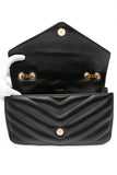 SAINT LAURENT Black Noir LouLou Medium in Matelasse Lambskin Shoulder Bag (NEW)