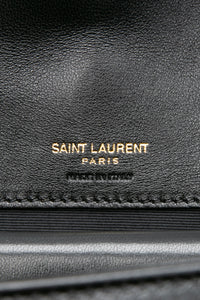 SAINT LAURENT Black Noir LouLou Medium in Matelasse Lambskin Shoulder Bag (NEW)