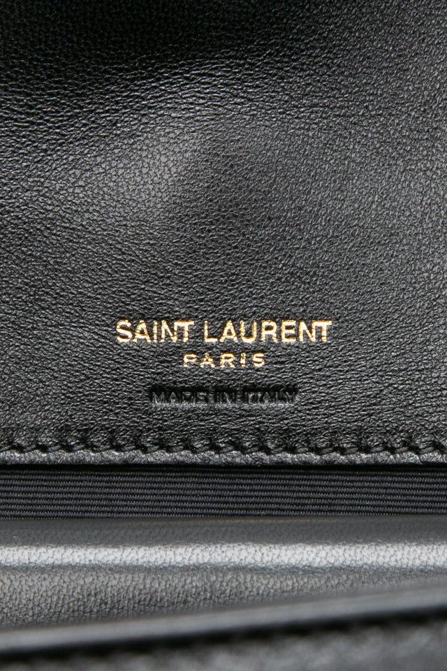 SAINT LAURENT Black Noir LouLou Medium in Matelasse Lambskin Shoulder Bag (NEW)