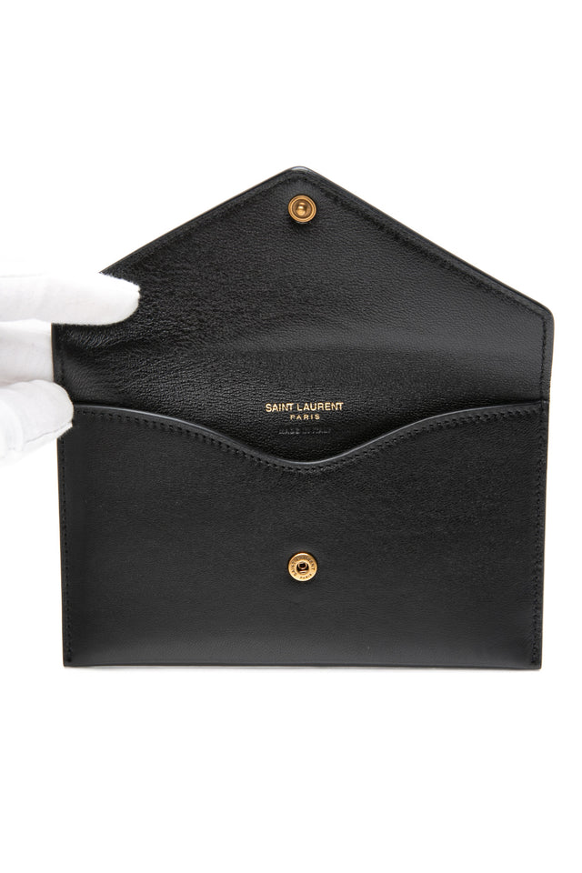 SAINT LAURENT Black Noir LouLou Medium in Matelasse Lambskin Shoulder Bag (NEW)