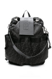 FENDI Black FF Jacquard Fabric Fendi Strike Medium Backpack