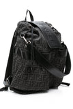 FENDI Black FF Jacquard Fabric Fendi Strike Medium Backpack