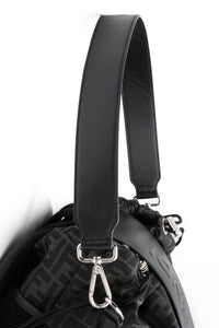 FENDI Black FF Jacquard Fabric Fendi Strike Medium Backpack