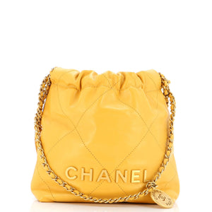 CHANEL 22 Chain Hobo Quilted Calfskin Mini