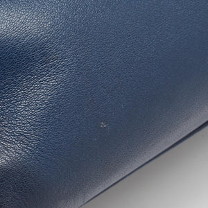 Fendi Navy Blue Leather Mini Peekaboo Top Handle Bag