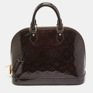 Louis Vuitton Amarante Monogram Vernis Alma Pm Bag..