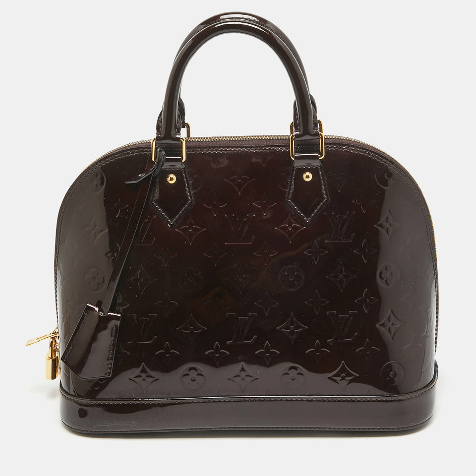 Louis Vuitton Amarante Monogram Vernis Alma Pm Bag..