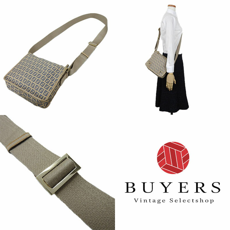 Fendi Canvas Leather Shoulder Bag