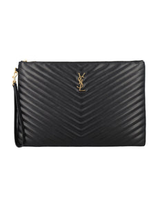 Women's Ysl D.c. Mono Pouch in Black | 24A440222CWU01 Color 1000