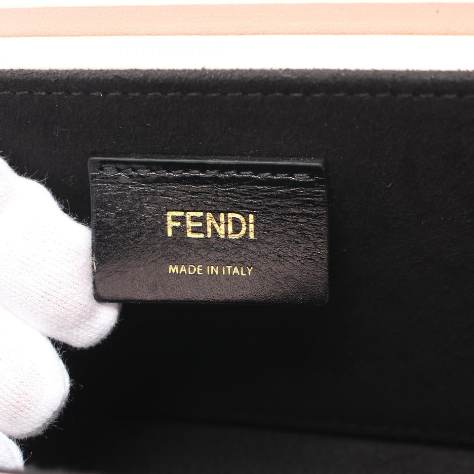Fendi Leather Box Shoulder Bag Pink