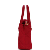 Chanel Nano Kelly Shopper Red Jersey Brushed Gold Hardware