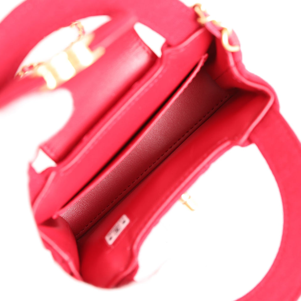 Chanel Nano Kelly Shopper Red Jersey Brushed Gold Hardware