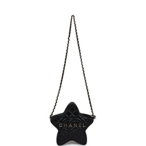 Chanel Star Bag Black Lambskin Light Gold Hardware
