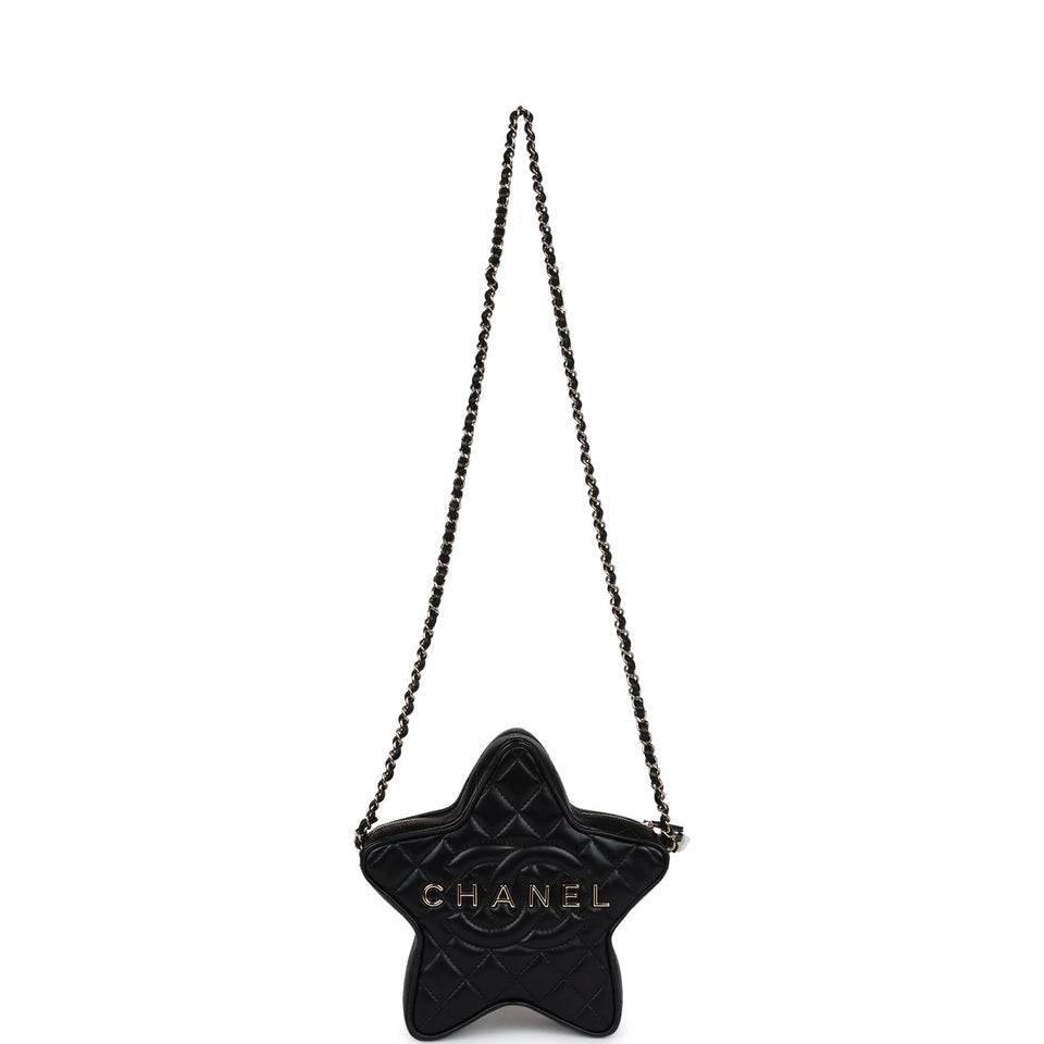 Chanel Star Bag Black Lambskin Light Gold Hardware