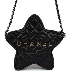 Chanel Star Bag Black Lambskin Light Gold Hardware