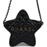 Chanel Star Bag Black Lambskin Light Gold Hardware