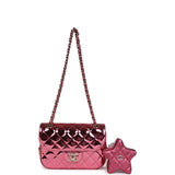Chanel Mini Flap Bag & Star Coin Purse Pink Mirror Calfskin/Metallic Calfskin Light Gold Hardware