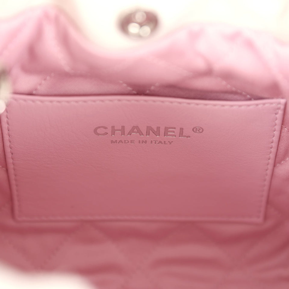 Chanel Mini 22 Bag Pink and White Ombre Calfskin Light Gold Hardware