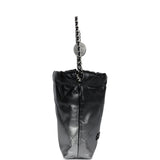 Chanel Mini 22 Bag Black and Silver Ombre Metallic Calfskin Lacquered Metal Hardware