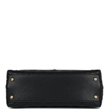 Chanel Medium Coco Top Handle Black Chevron Caviar Brushed Gold Hardware