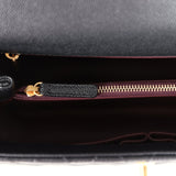 Chanel Medium Coco Top Handle Black Chevron Caviar Brushed Gold Hardware
