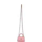 Chanel Nano Coco Top Handle Flap Bag Pink Grained Calfskin Light Gold Hardware