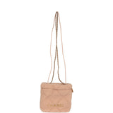 Chanel Mini 22 Bag Light Pink Shearling Gold Hardware