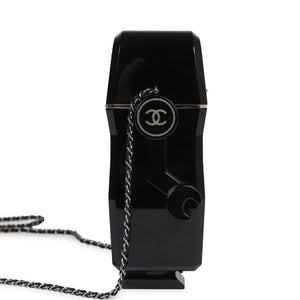 New Chanel Limited Edition Robot Minaudière Bag Black Plexiglass and Crystals Ruthenium Hardware