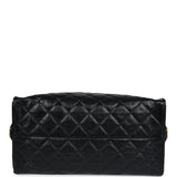 Chanel Medium 25 Hobo Bag Black Shiny Lambskin Antique Gold Hardware