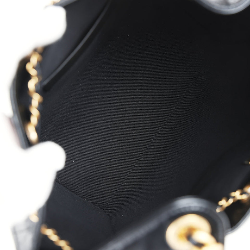 Chanel Medium 25 Hobo Bag Black Shiny Lambskin Antique Gold Hardware