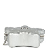 Chanel Walk Of Fame Star Clip-On Coin Purse Metallic Silver Goatskin Silver Hardware