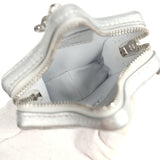Chanel Walk Of Fame Star Clip-On Coin Purse Metallic Silver Goatskin Silver Hardware