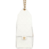 Chanel Medium 25 Hobo Bag White Caviar Antique Gold Hardware