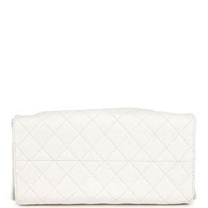 Chanel Medium 25 Hobo Bag White Caviar Antique Gold Hardware
