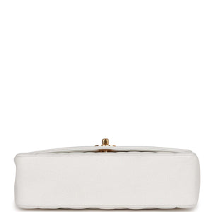 Vintage Chanel Medium Diana Flap Bag White Caviar Gold Hardware