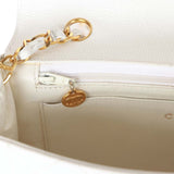 Vintage Chanel Medium Diana Flap Bag White Caviar Gold Hardware