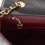 Vintage Chanel Medium Diana Flap Bag Black Lambskin Gold Hardware