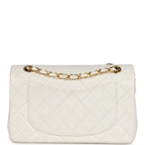 Chanel Small Classic Double Flap White Lambskin Gold Hardware