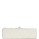 Chanel Small Classic Double Flap White Lambskin Gold Hardware