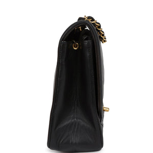 Vintage Chanel Medium Diana Flap Bag Black Lambskin Gold Hardware