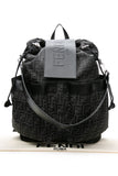 FENDI Black FF Jacquard Fabric Fendi Strike Medium Backpack