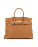 HERMES- BIRKIN 35 GOLD ON GOLD GHW