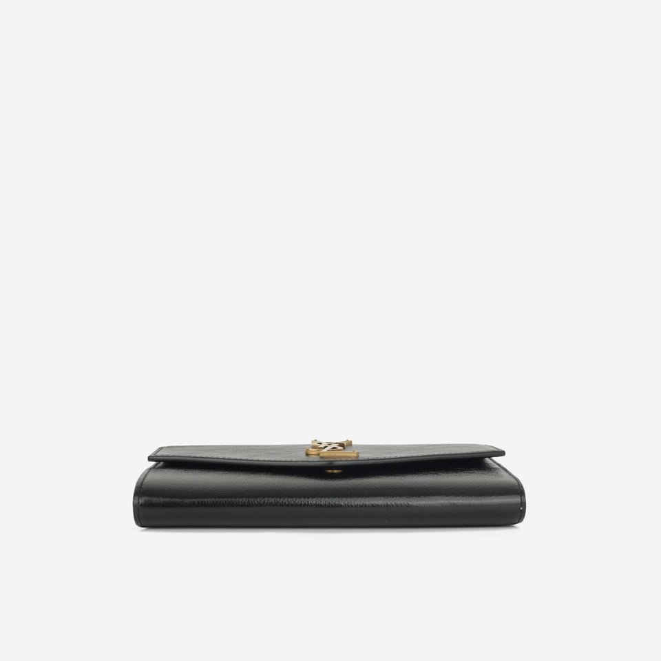 Saint Laurent - Uptown Chain Wallet - Black Calfskin GHW -