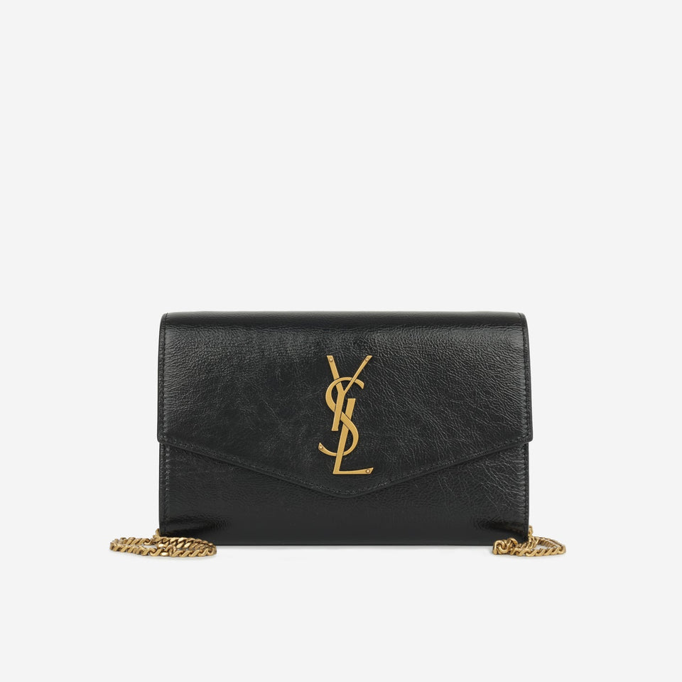 Saint Laurent - Uptown Chain Wallet - Black Calfskin GHW -