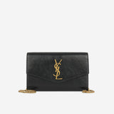 Saint Laurent - Uptown Chain Wallet - Black Calfskin GHW -