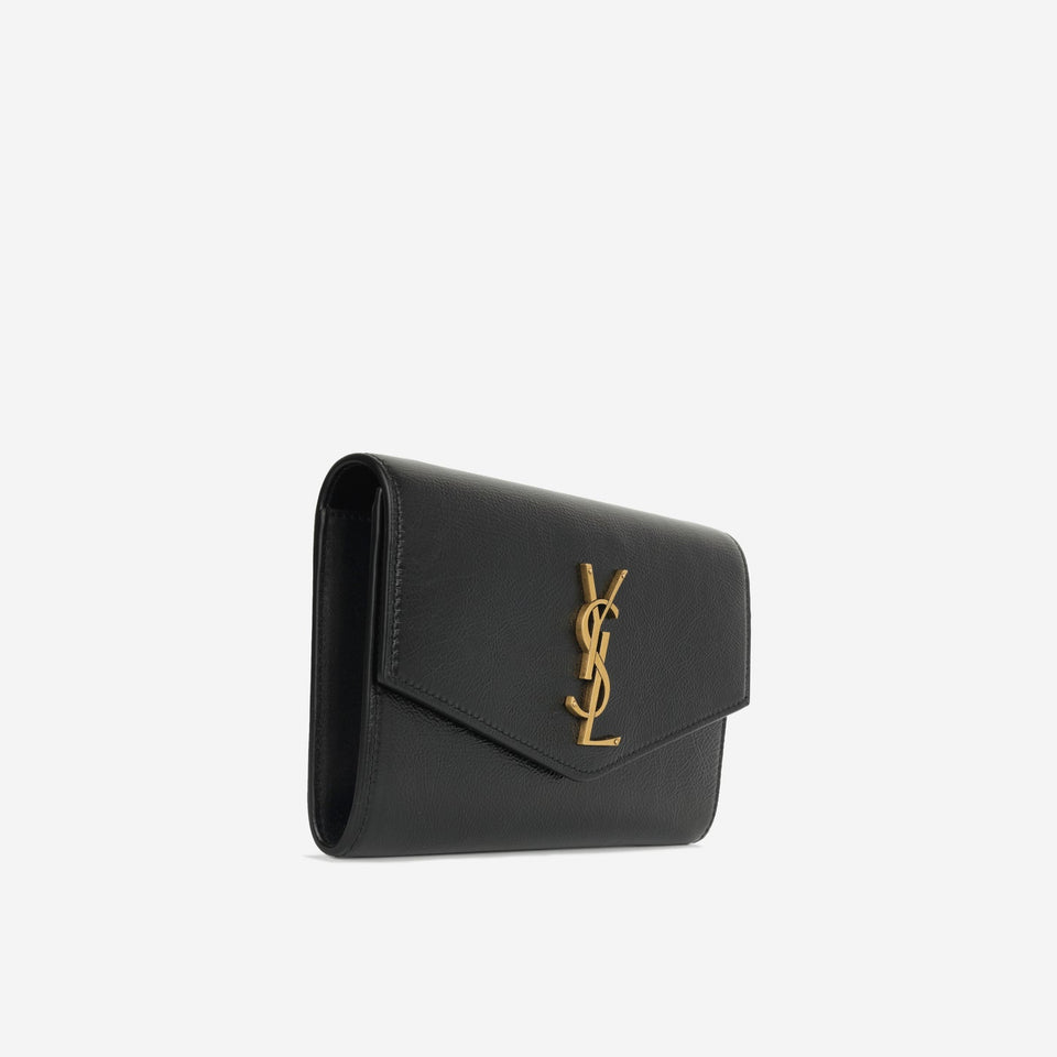 Saint Laurent - Uptown Chain Wallet - Black Calfskin GHW -