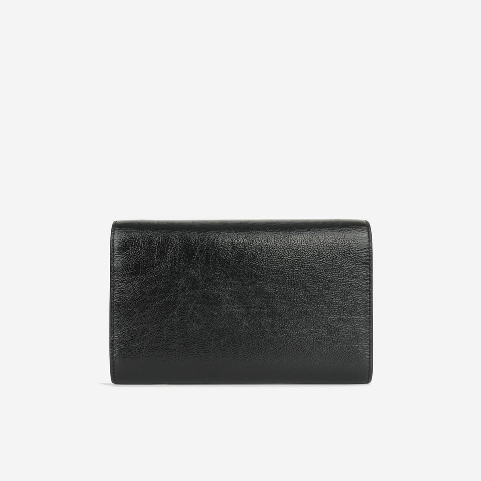 Saint Laurent - Uptown Chain Wallet - Black Calfskin GHW -